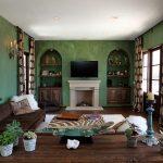green living room ... mediterranean style living room in green [design: custom design u0026  construction] CMOZEXK
